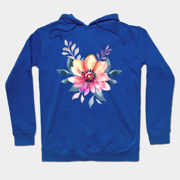 Boho Blossom Watercolor Hoodie by Stupid Coffee Designs